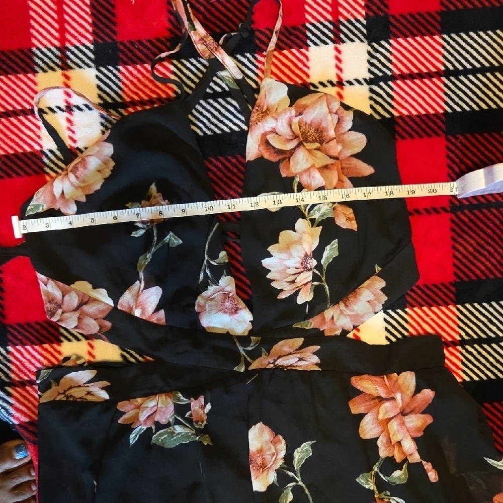Fashion Nova Black and Pink Floral Halter Dress - Picture 6 of 6